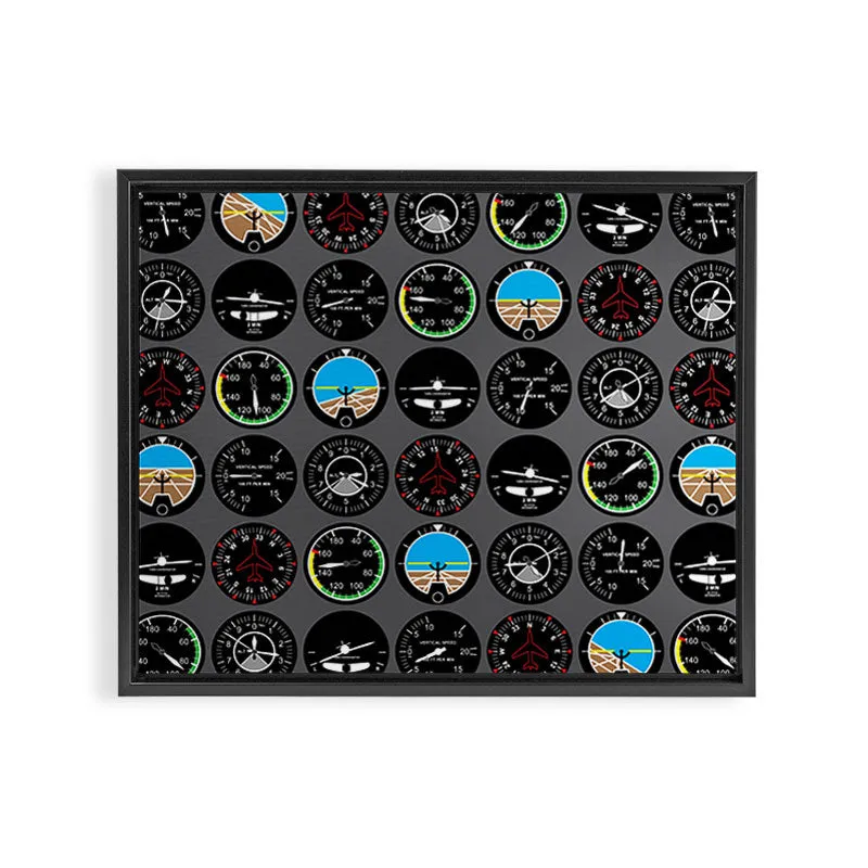 Society6 Flight Instruments toile encadrée aviation