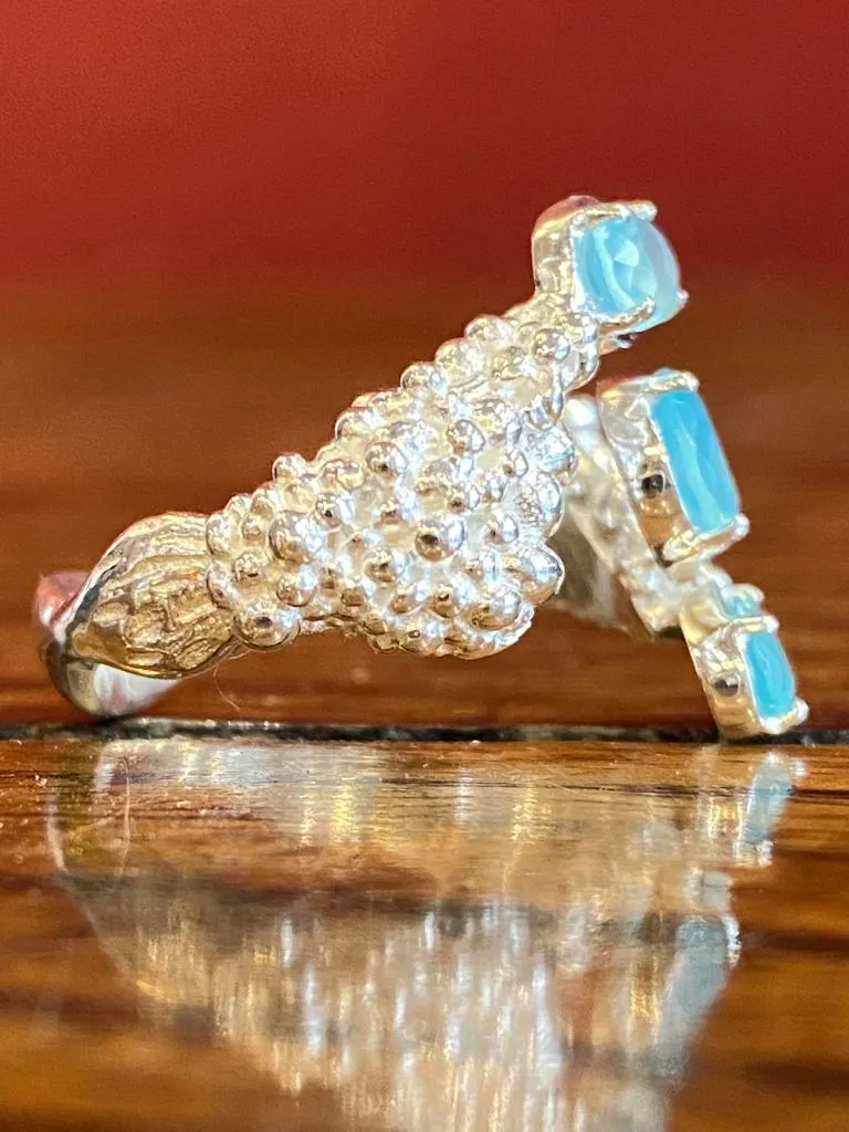 Galerie Kara bague argent calcédoine pierre douce