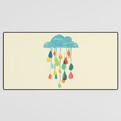 Society6 cloudy rainbow tapis de bureau nuage aquarelle