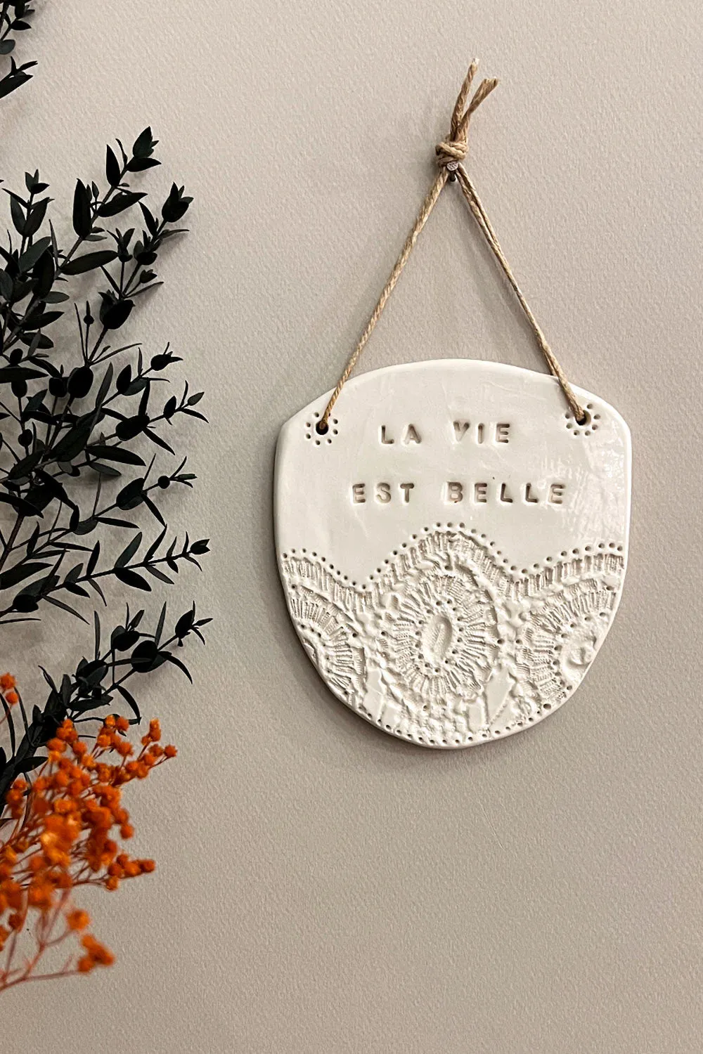 Biankaléone Médaillon La vie est belle bijou de mur 11x12,5 cm