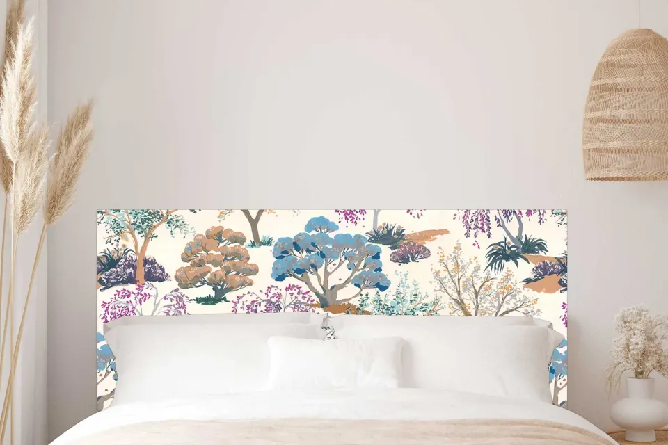 Mademoiselle Tiss Jardin Japonais tête de lit tissu zen