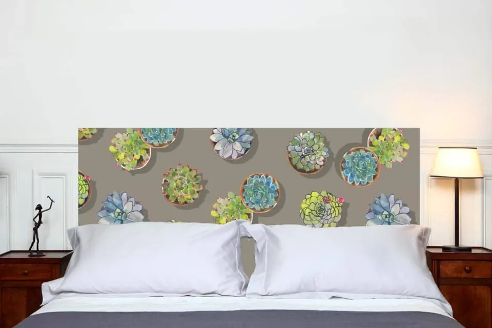 Mademoiselle Tiss Les Succulentes tête de lit 160 cm botanique