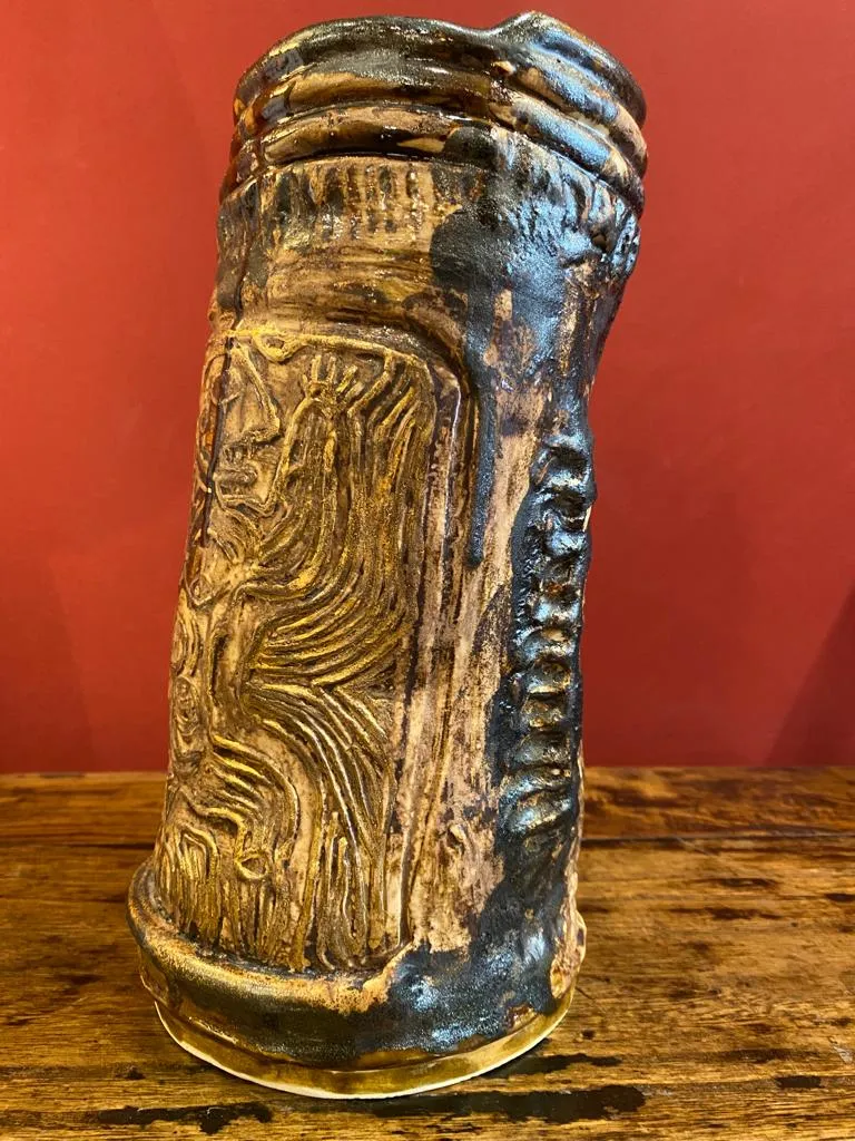 Galerie Kara Tarot vase en grès blanc émaillé