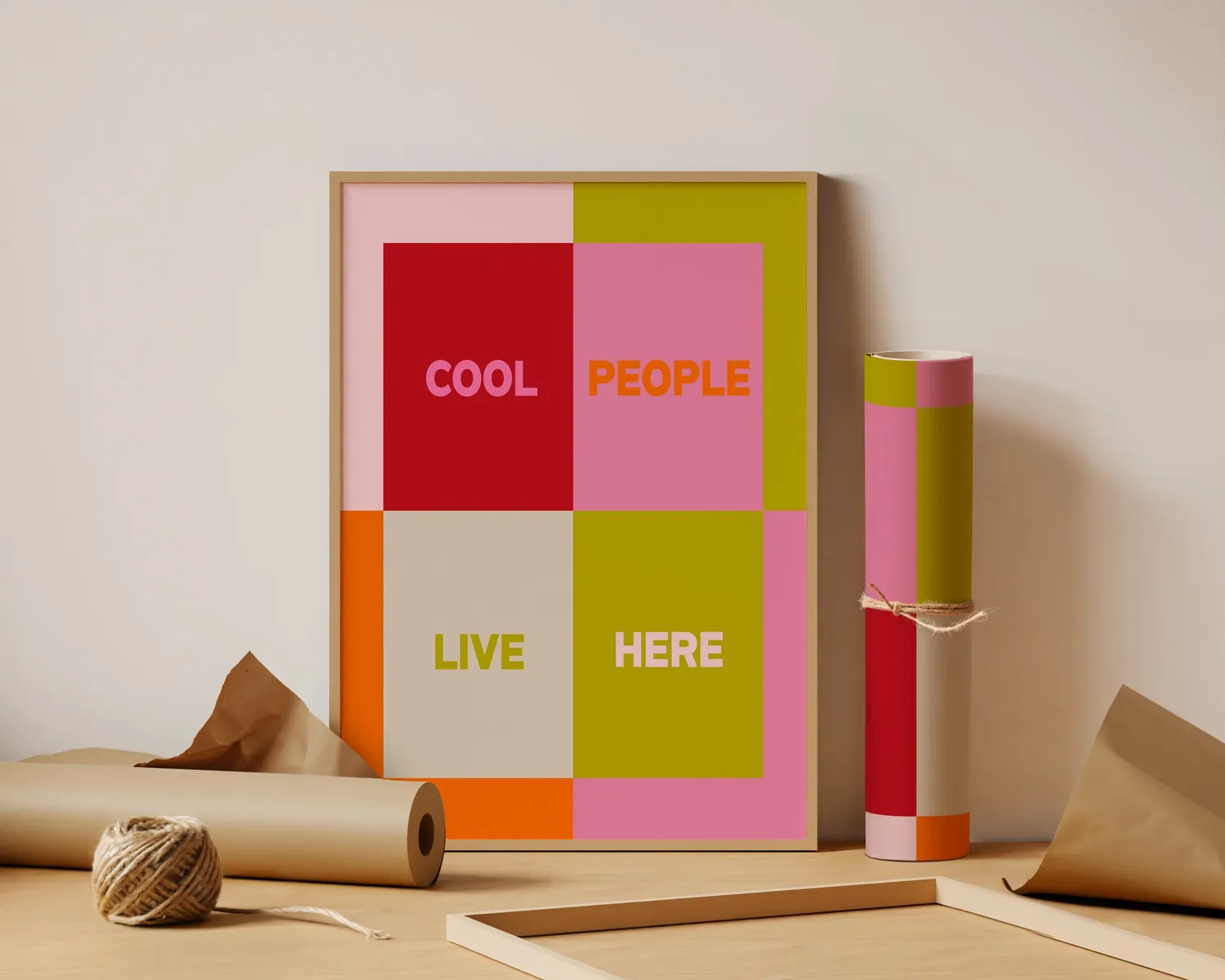 Maddison Ball Cool People Live Here affiche typo