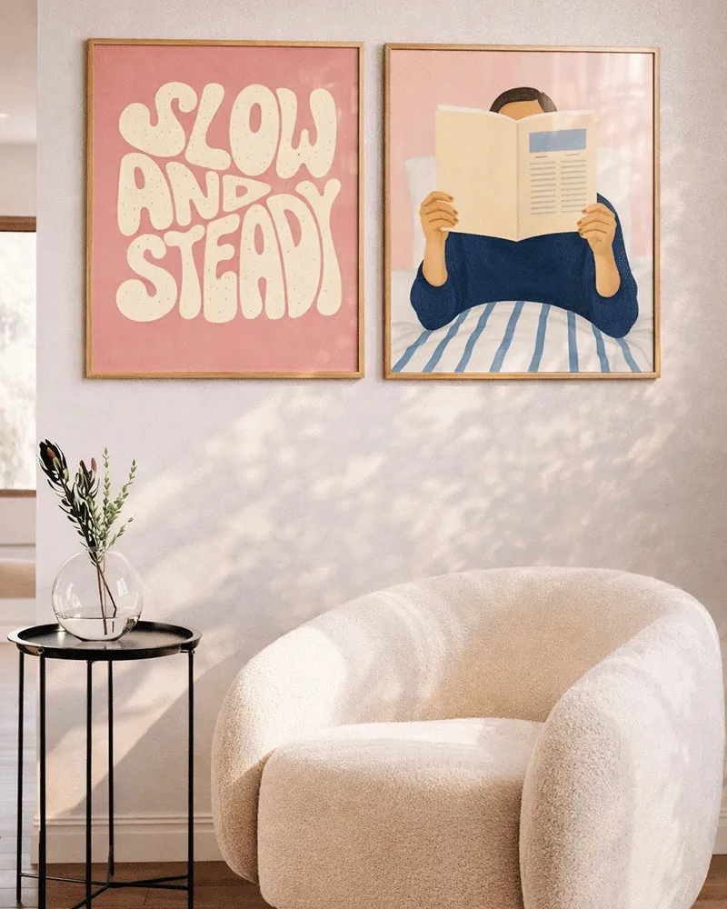 Any Image Liv Corday Slow & Steady tableau citation couleur