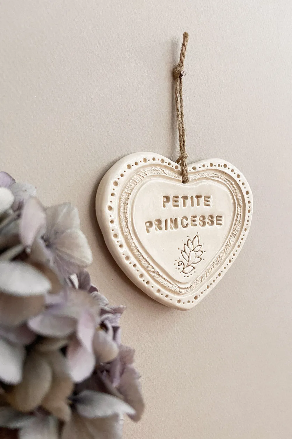 Biankaléone Coeur Petite Princesse céramique 9 x 11 cm