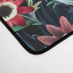 Society6 Exotic Garden tapis de bureau fleurs navy