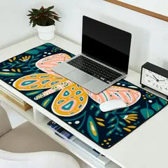Society6 Butterfly Symmetry Teal Palette tapis papillon