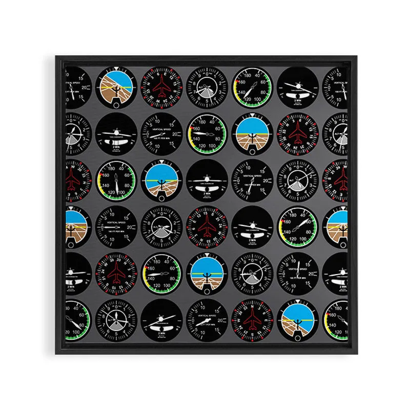Society6 Flight Instruments toile encadrée aviation