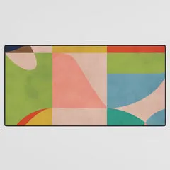 Society6 mid century abstract shapes spring I tapis