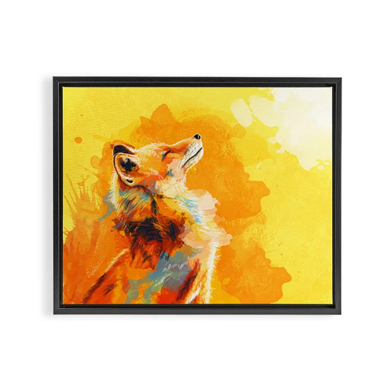 Society6 Blissful Light Fox toile encadrée renard doré