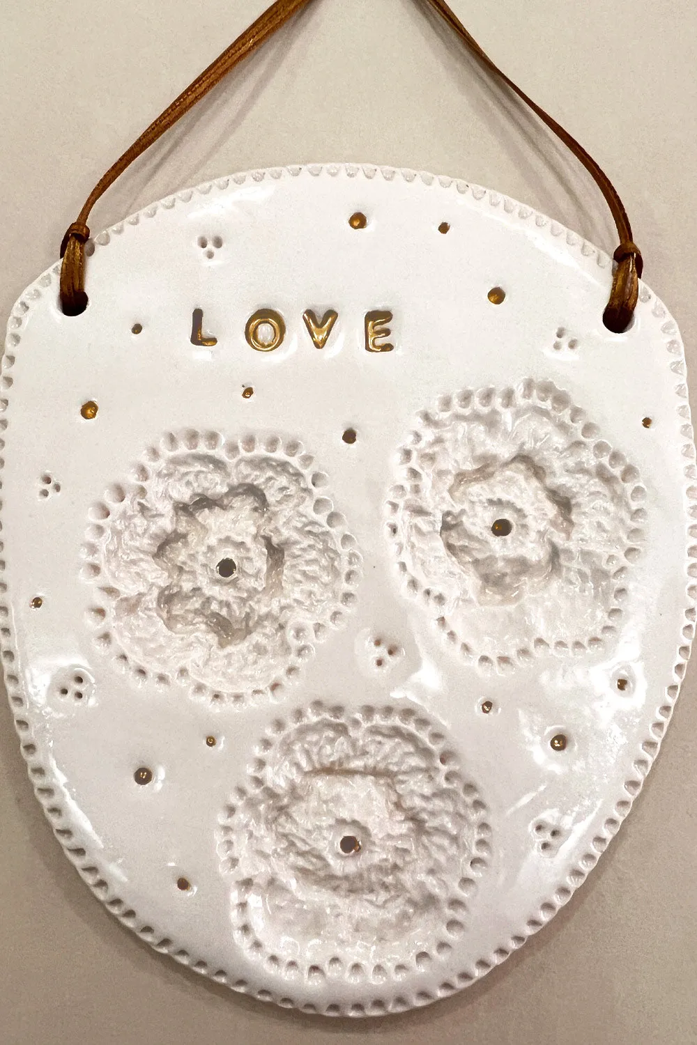 Biankaléone Médaillon Love bijou mural 11 x 13,5 cm