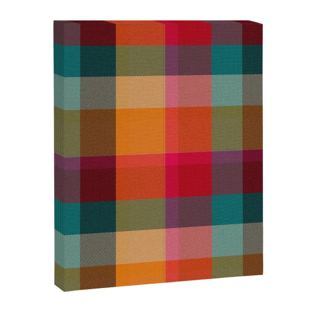 Society6 Rainbow Plaid 1 toile motif écossais couleur