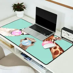 Society6 Bubble Gum Gang Green tapis de bureau animaux