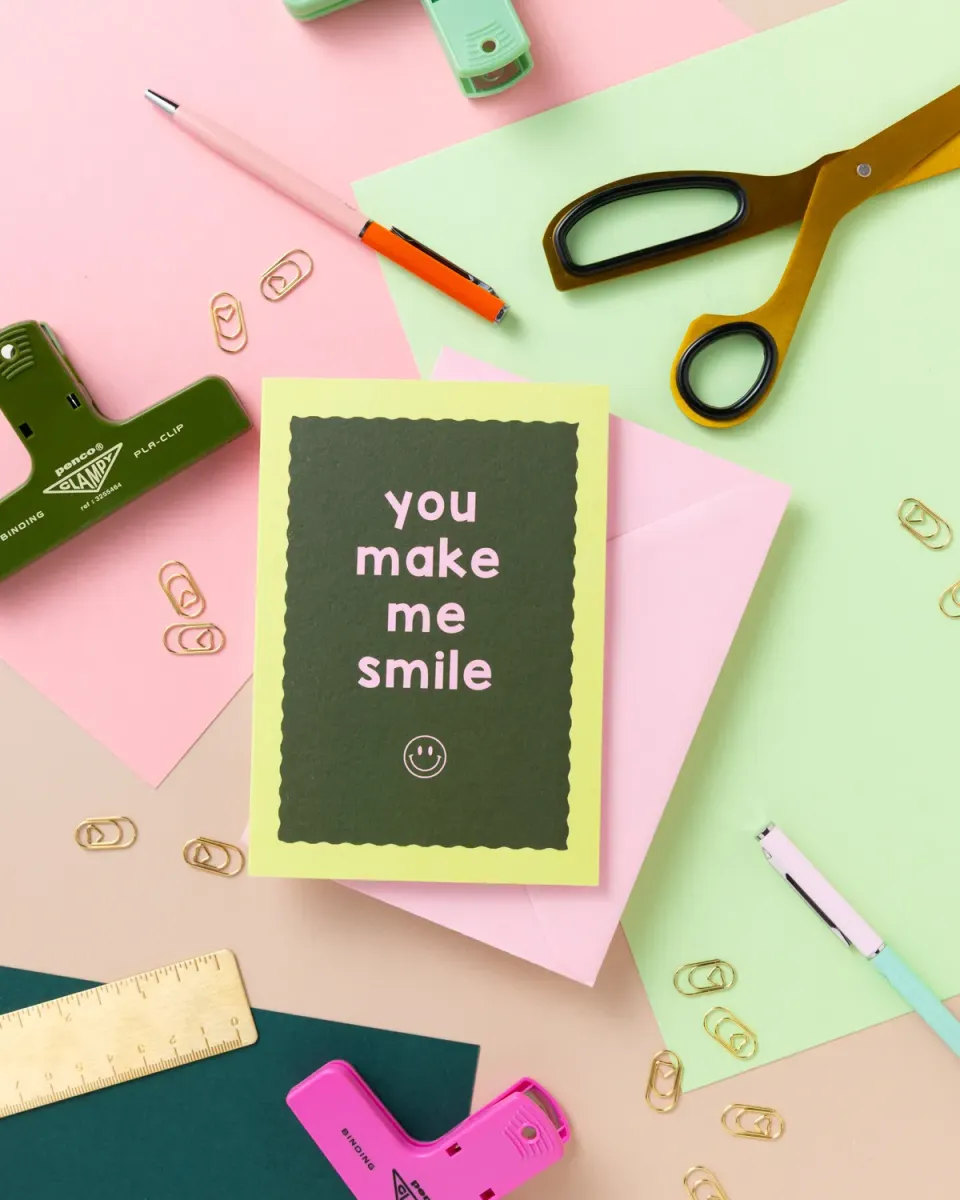 Maddison Ball You Make Me Smile carte A6 intérieur vierge
