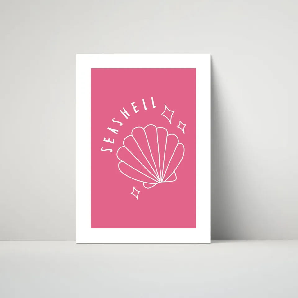 Maddison Ball Seashell affiche coquillage papier mat tropical