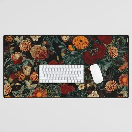 Society6 Exotic Garden Night XXI tapis de bureau fleurs nuit