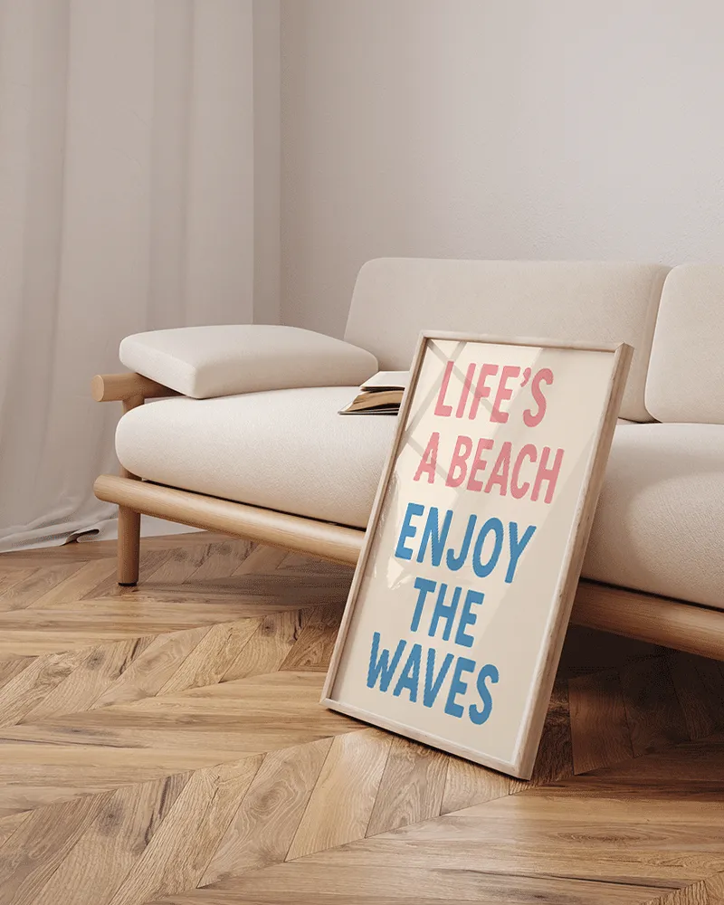 Any Image Liv Corday Life's a Beach tableau typographie
