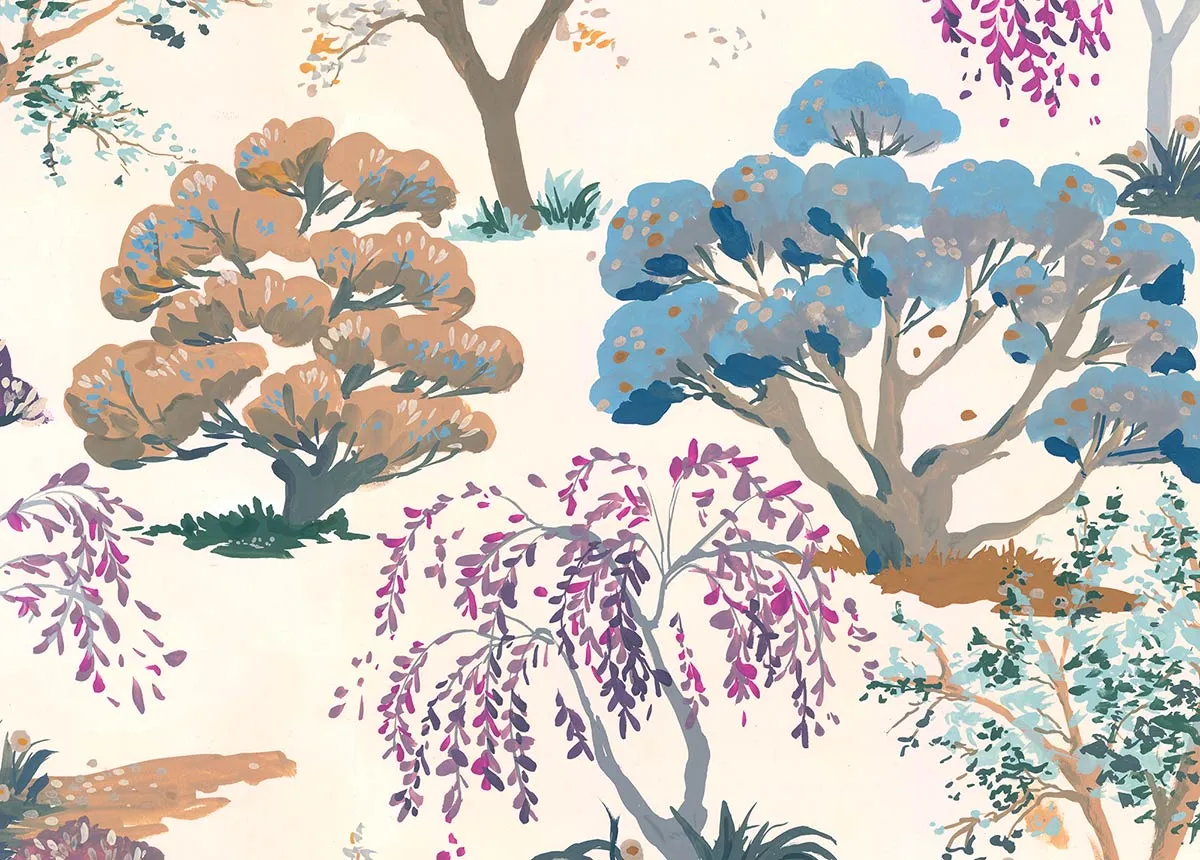 Mademoiselle Tiss Jardin Japonais tête de lit tissu zen