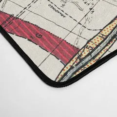 Society6 Vintage Map Mississippi tapis de bureau carte