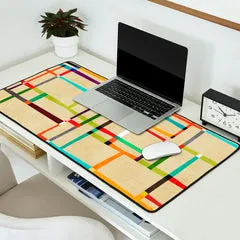Society6 The map (after Mondrian) tapis de bureau géométrique