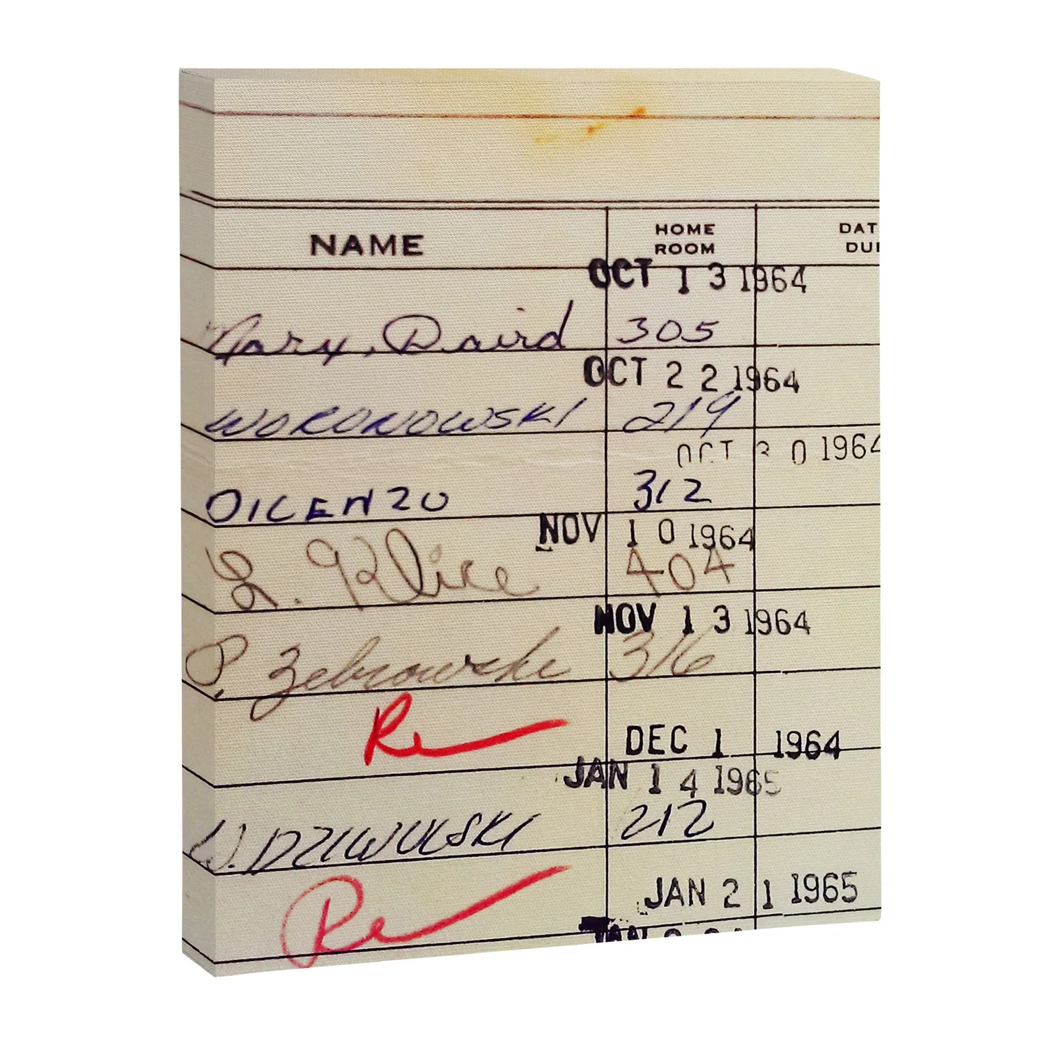 Society6 Library Card 23322 toile papier vintage