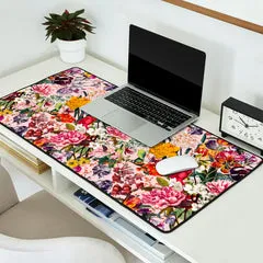 Society6 Exotic Garden Summer tapis de bureau floral crème