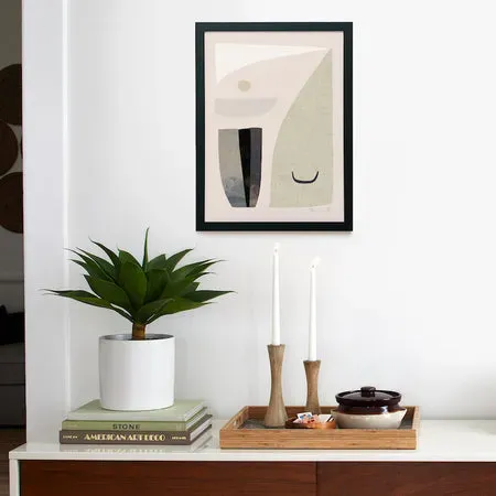 Society6 Repose affiche encadrée abstrait beige