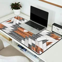 Society6 Urban Tribal No.8 Aztec Wood tapis de bureau blanc