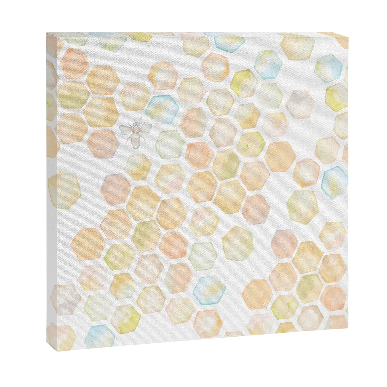 Society6 Bee and honeycomb watercolor tableau sur toile