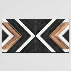 Society6 Urban Tribal Pattern No.1 - Concrete and Wood tapis bureau tribal