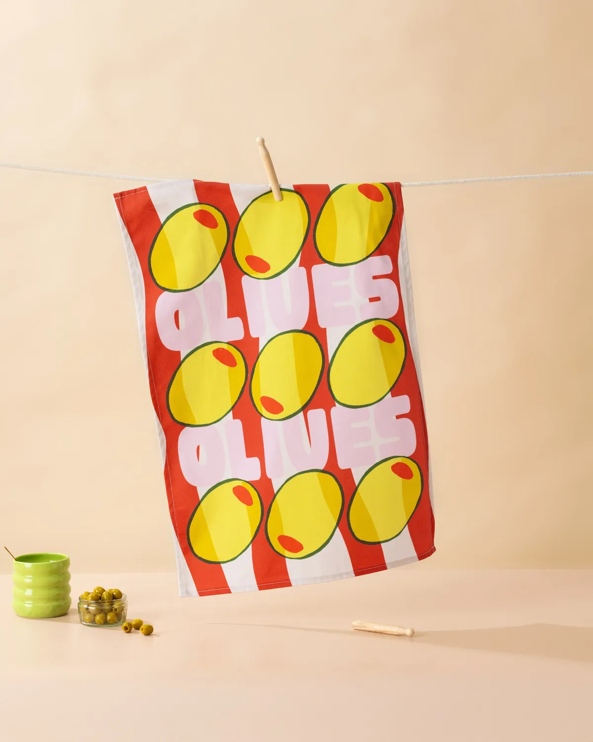Maddison Ball Olives torchon 68x45 cm coton