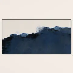 Society6 Abstract Blue Beige Indigo tapis de bureau bicolore