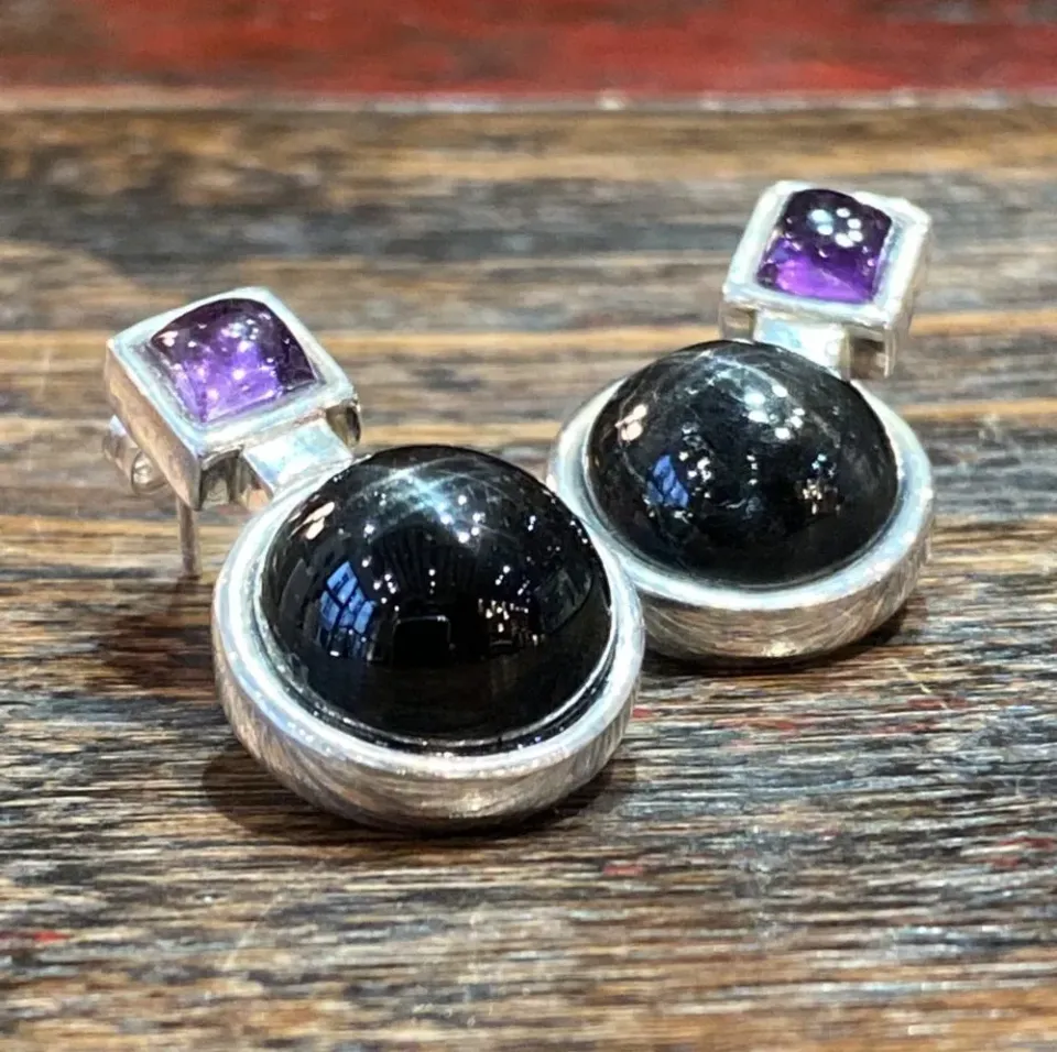 Galerie Kara Lune étoilée boucles améthyste argent