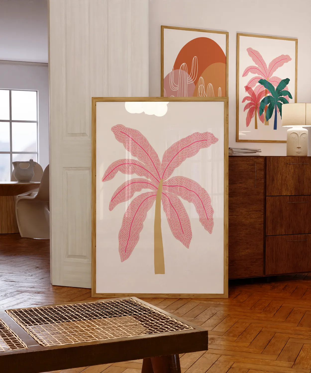 Maddison Ball A Lone Palm (Pink) affiche palmier