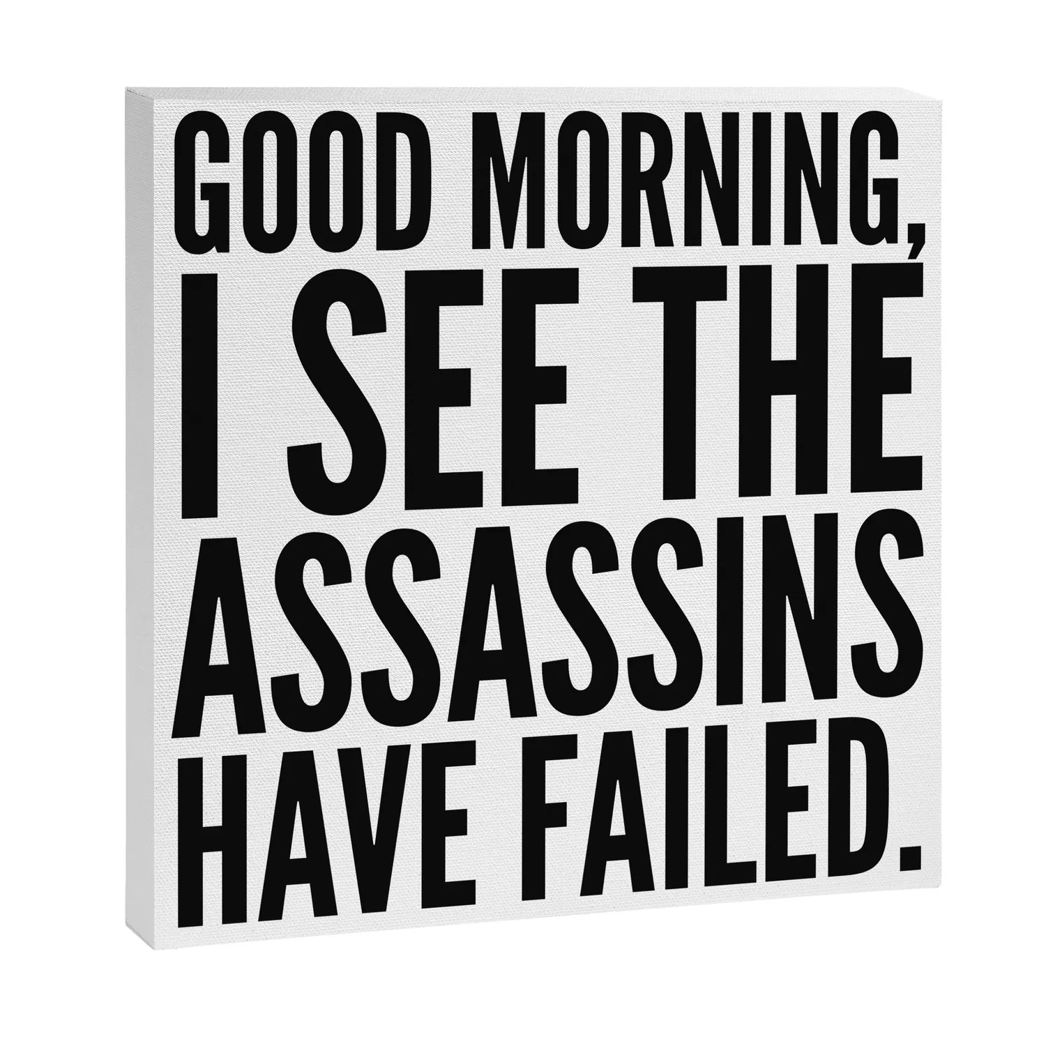 Society6 Good morning assassins toile citation
