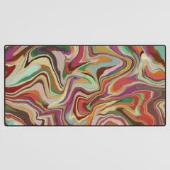 Society6 Colorful Liquid Swirl tapis de bureau tourbillons multicolores