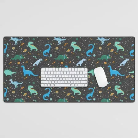 Society6 Dinosaures Espace tapis de bureau bleu