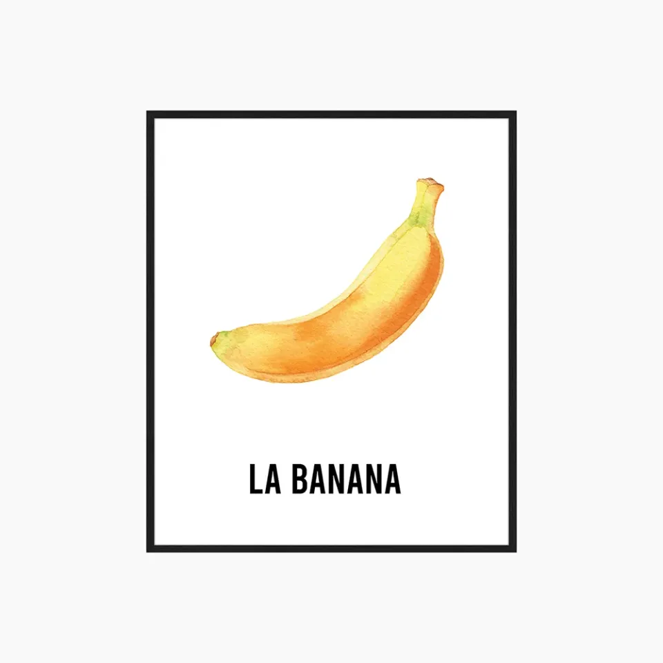 Any Image La Banana affiche encadrée colorée