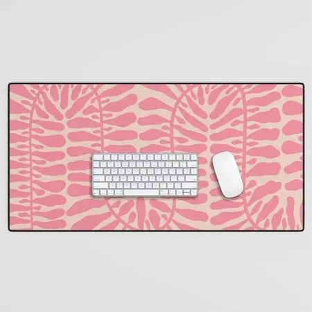 Society6 One Hundred-Leaved Plant 9 tapis bureau rose crème