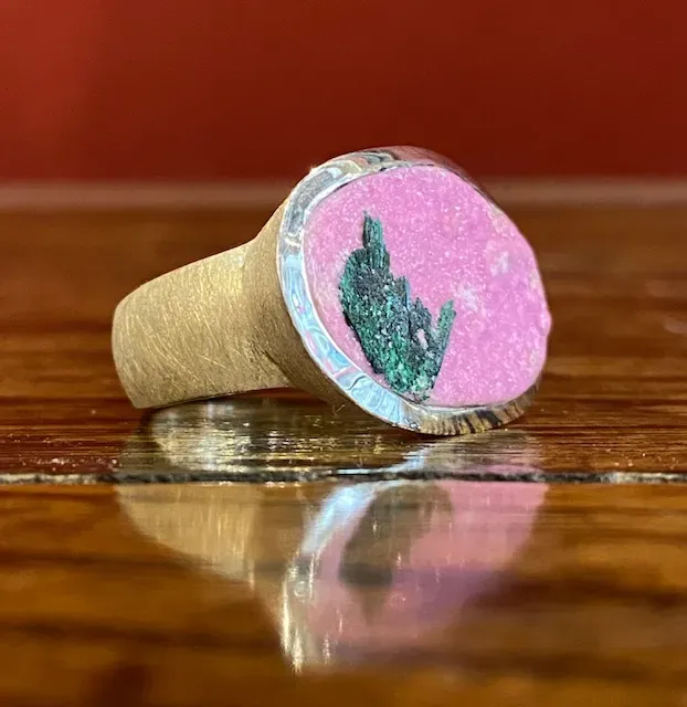 Galerie Kara bague argent calcite malachite verte