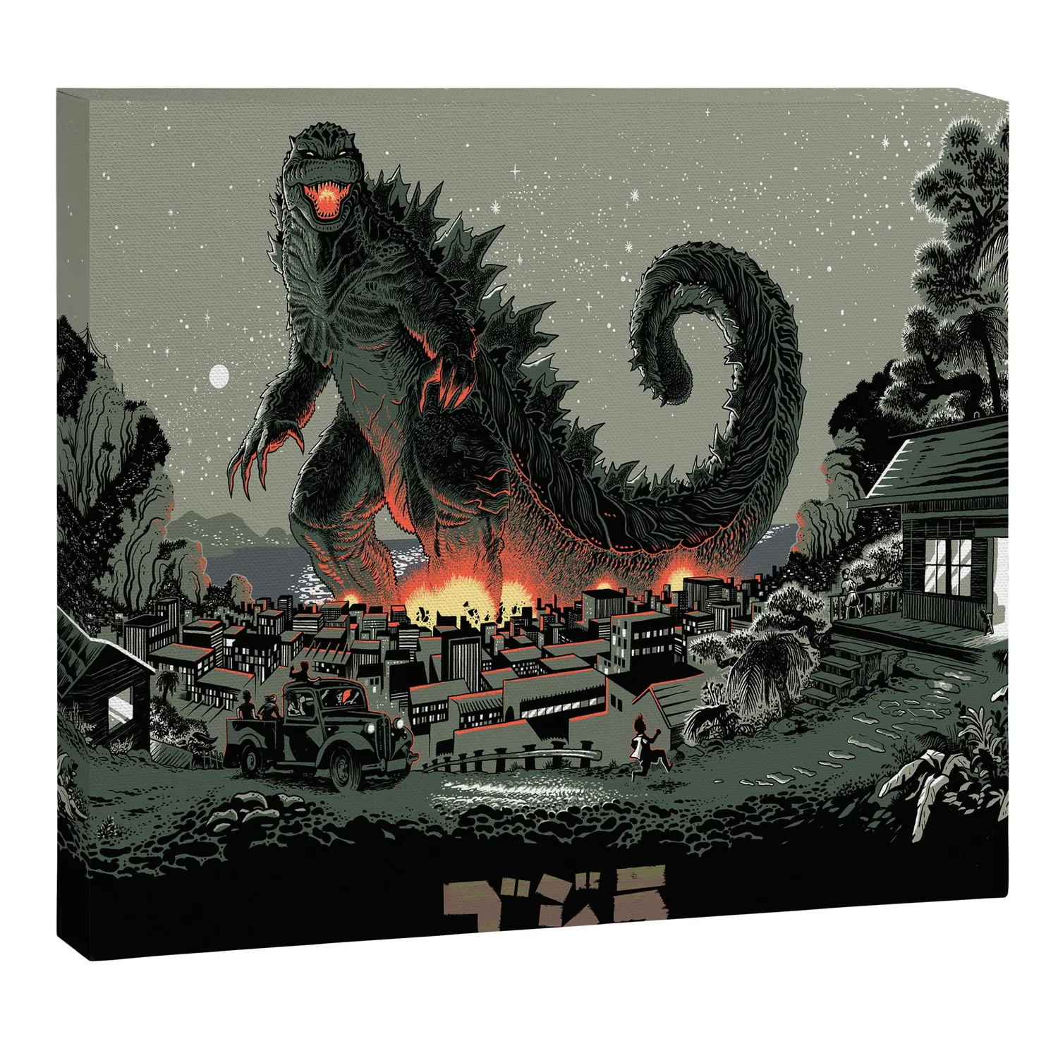 Society6 Godzilla - Blue Edition toile imprimée