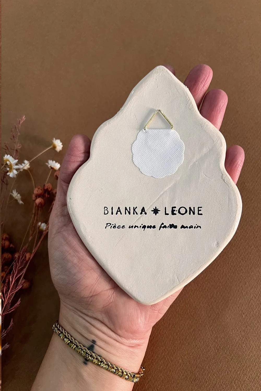 Biankaléone Ex-voto Love lettres d'or mural 10 x 13,5 cm