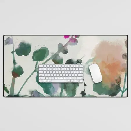 Society6 Floral Abstract Summer tapis de bureau fleurs corail