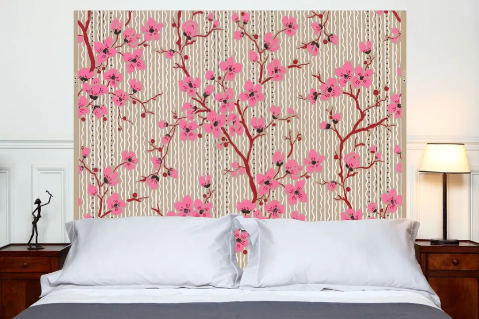 Mademoiselle Tiss Cerisiers tête de lit tissu floral