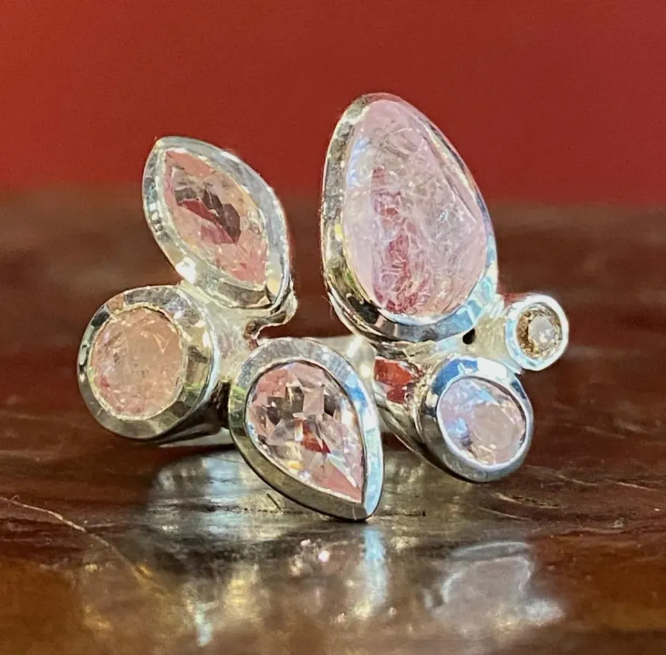 Galerie Kara bague morganite diamant argent rose