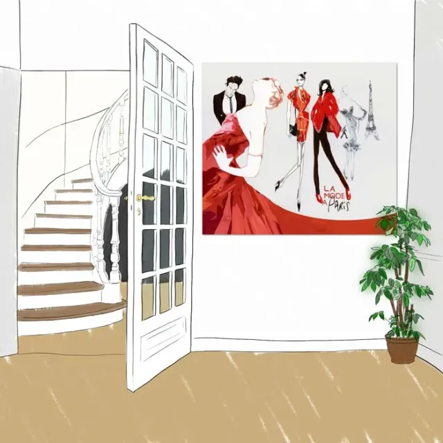 Mademoiselle Tiss La Mode à Paris tête de lit tissu couture