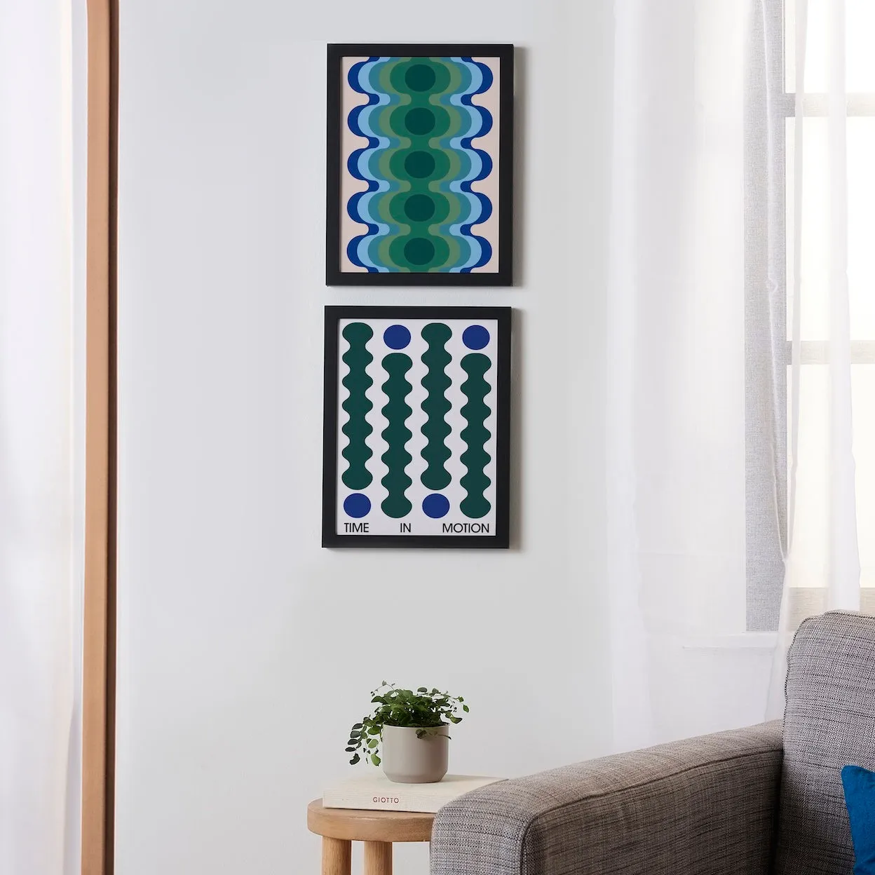 Society6 Retro Motion Set affiche encadrée géométrique