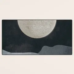 Society6 Full Moon tapis de bureau noir pleine lune