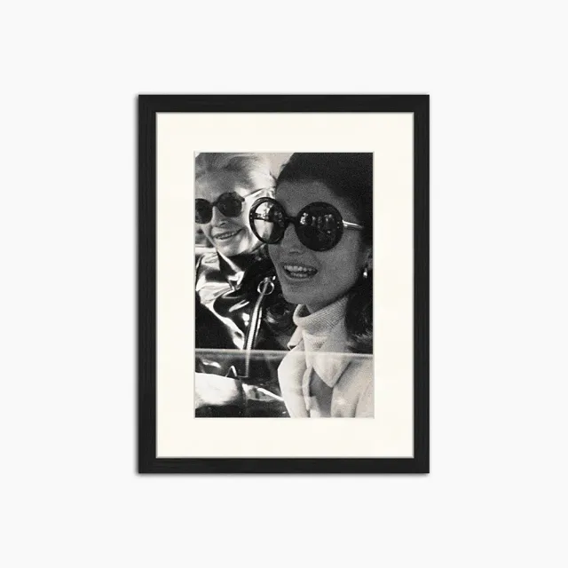 Any Image Jackie with Sunglasses photo encadrée noir et blanc